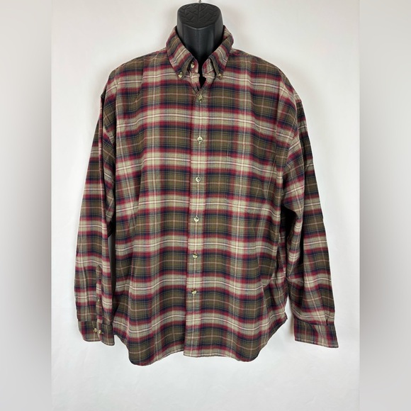 Eddie Bauer plaid lightweight flannel shirt MENS X-Large XL - Picture 1 of 7